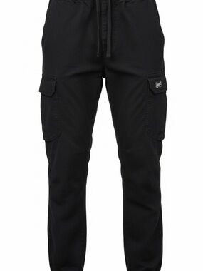 Men's Black Cargo Pants with Multi-Pocket Utility